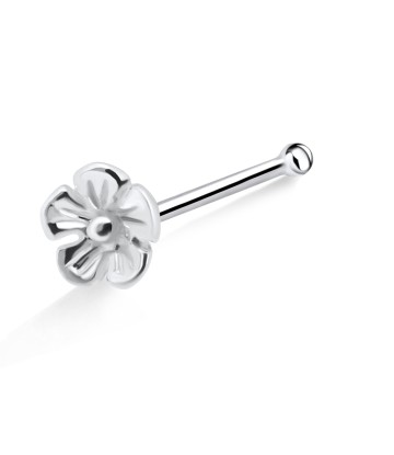 Flower Shaped Silver Bone Nose Stud NSKD-607